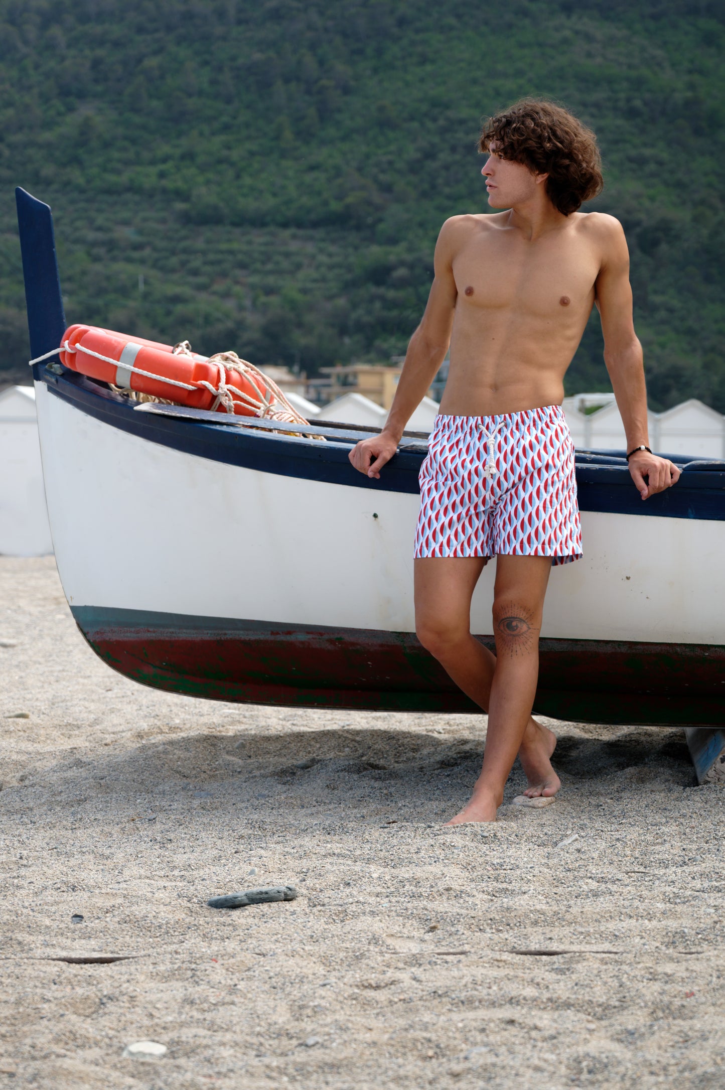 Costume Mare Sostenibile Uomo - Sestri Levante Rosso