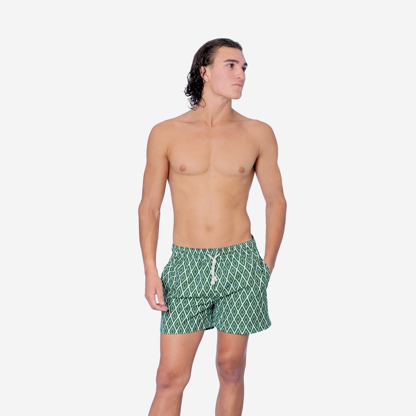 Sustainable Men's Swimsuit - Praiano Green