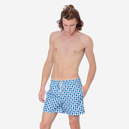Sustainable Men's Swimsuit - Vietri Light Blue