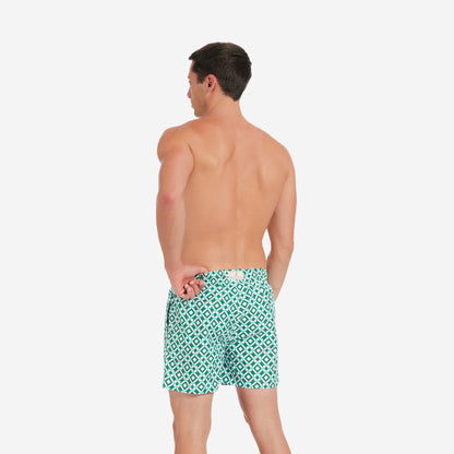 Sustainable Men's Swimsuit - Taormina Green