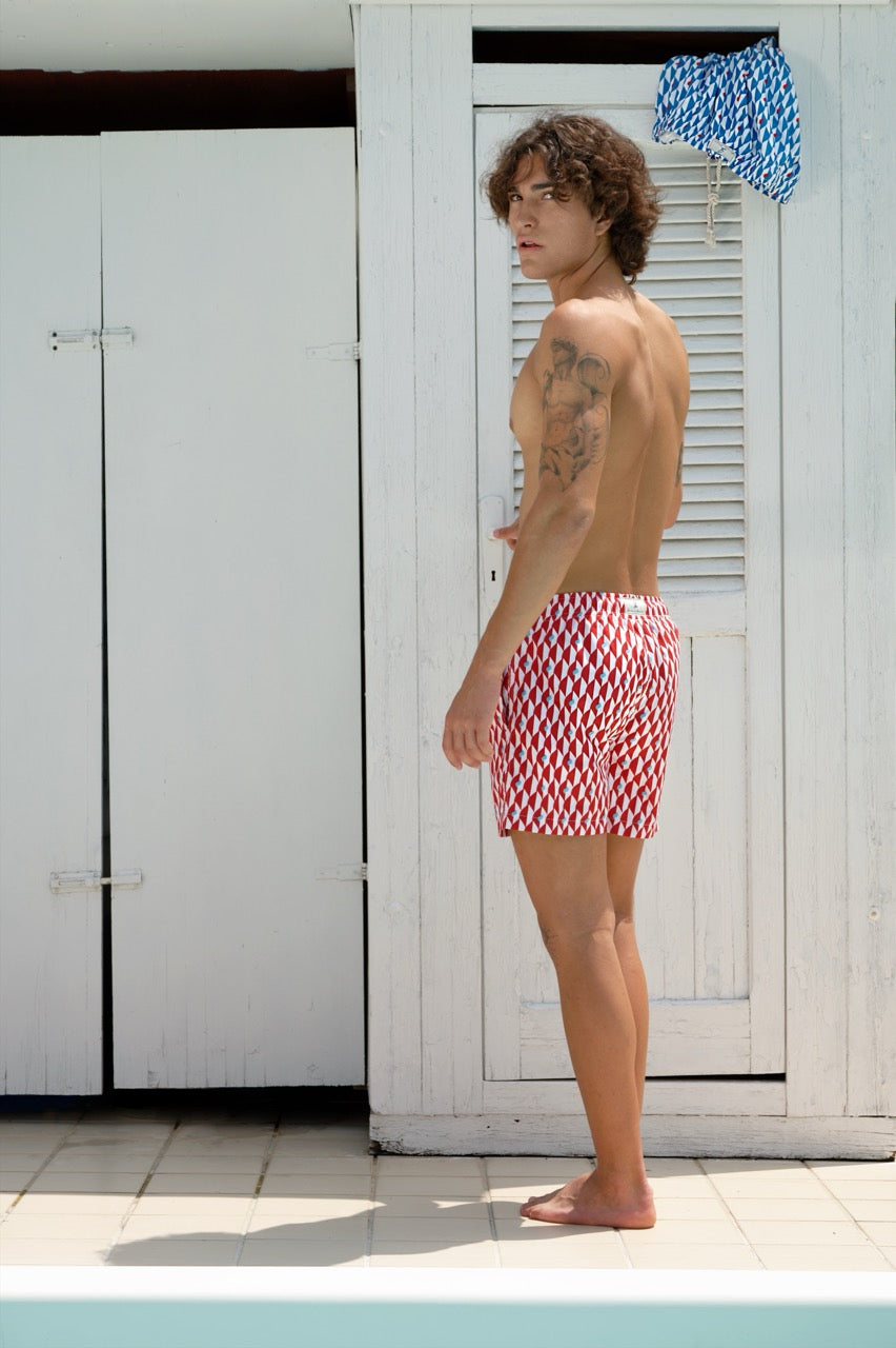 Sustainable Men's Swimsuit - Sorrento Red