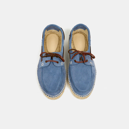 Scarpa da Barca Pelle Scamosciata Tremiti Azzurro