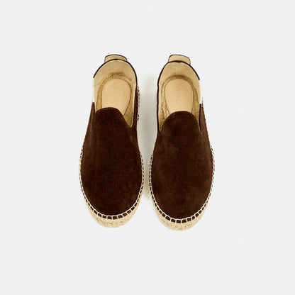 Espadrillas Pelle Scamosciata Egadi Marrone