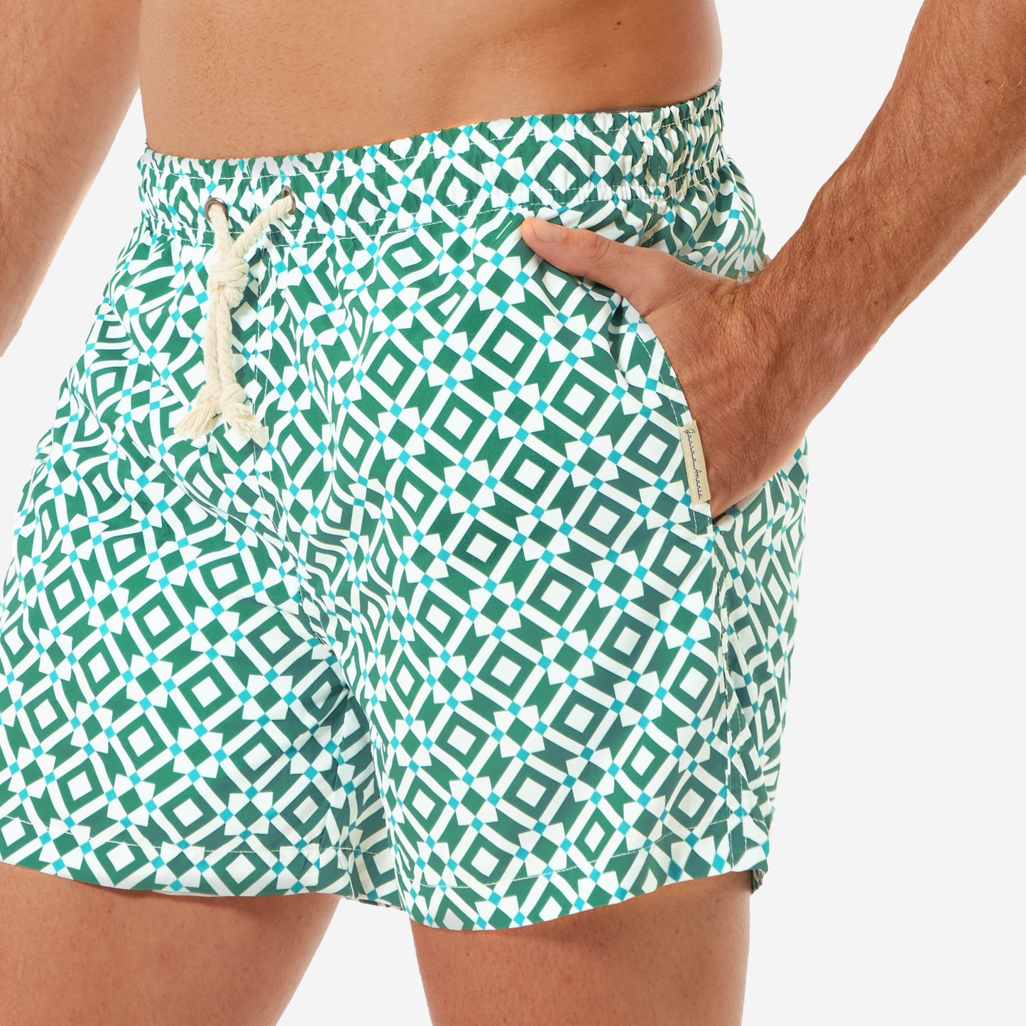 Sustainable Men's Swimsuit - Taormina Green