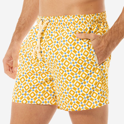 Sustainable Men's Swimsuit - Taormina Yellow