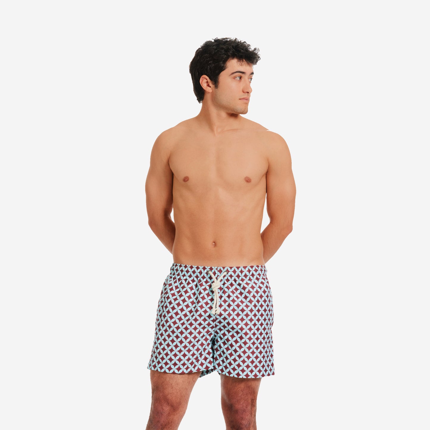 Sustainable Men's Swimsuit - Amalfi Bordeaux