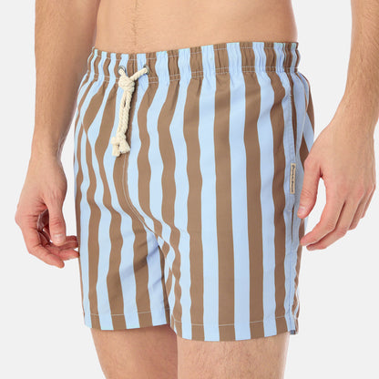Polignano Men's Boxer Shorts Brown-Blue