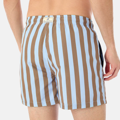 Polignano Men's Boxer Shorts Brown-Blue