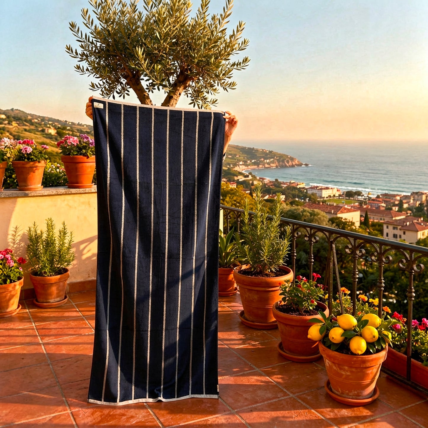 Serviette de Plage Porto Cervo Blu