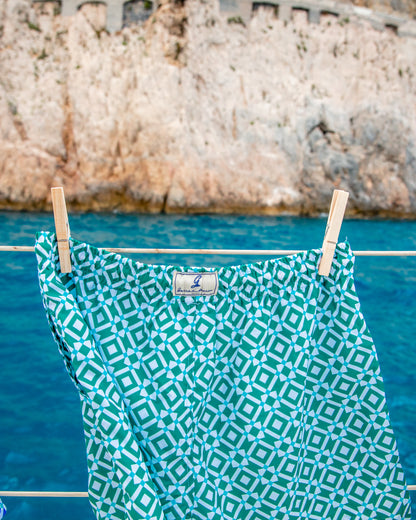 Sustainable Men's Swimsuit - Taormina Green